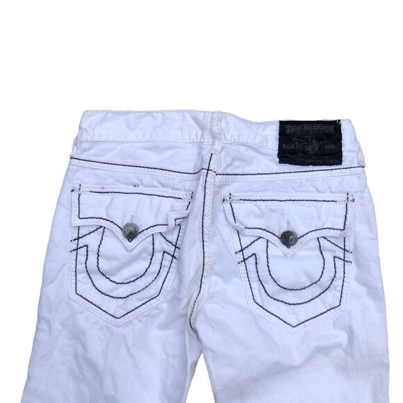 True Religion Jeans Size 30 BILLY GIANT BIG T White - Picture 2 of 12
